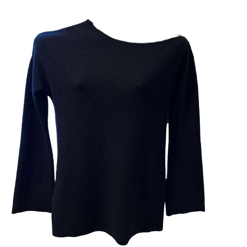 Ella Moss Off Shoulder‎ Black  Wool Blend Sweater S